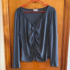 Elegant Charcoal Long Sleeve Top